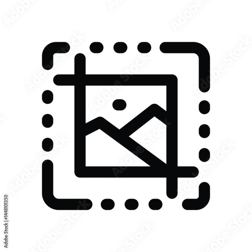 crop line icon. Clean and minimalist vector icon for websites, mobile apps, presentations, and logos. Fully scalable and customizable for any project.