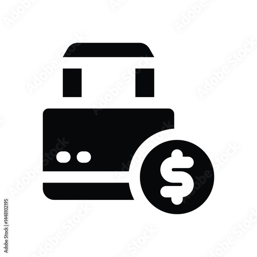 shopping bag glyph icon. Strong and solid vector icon for websites, mobile interfaces, presentations, and visual branding. High quality and easy to edit.