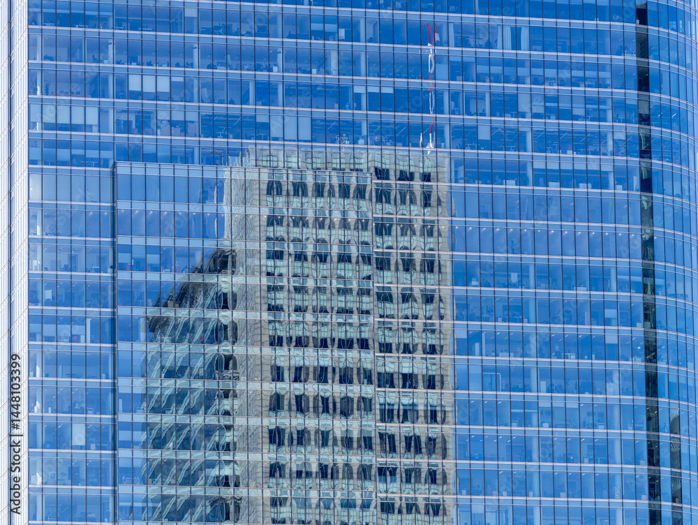 Modern glass architecture and window reflections in Warsaw Modern glass architecture and window reflections in Warsaw