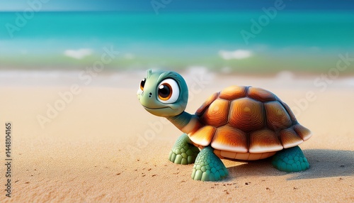 Cute Cartoon Turtle Charact...