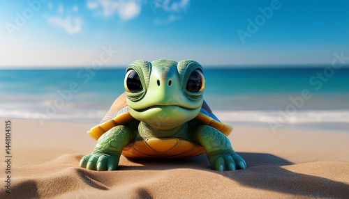 Cute Cartoon Turtle Charact...