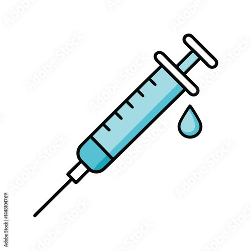 Injection Syringe In Minimal Style Illustration