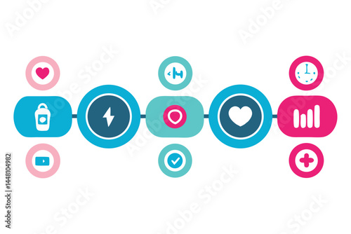 Wearable Technology Evolution Vector – Infographic Timeline from Pedometers to AI Health Trackers