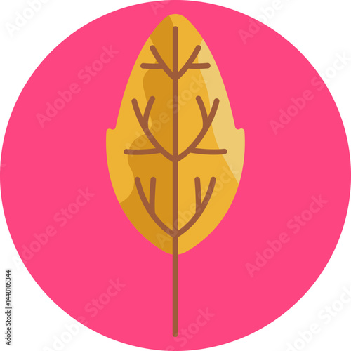 A stylized leaf symbolizing autumn's natural beauty and the transition into cooler weather.
