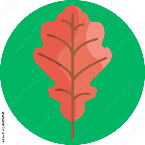 A simple oak leaf icon often used to depict autumn, harvest, or seasonal changes.