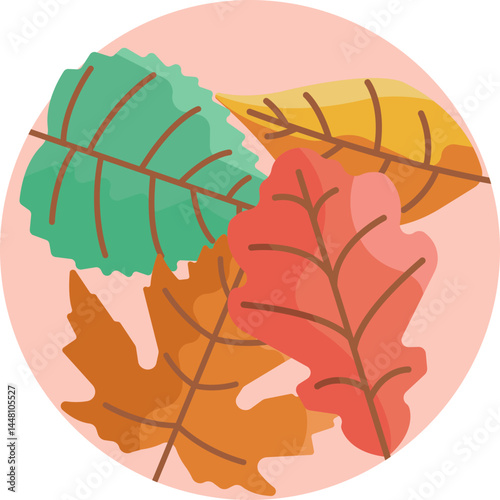 Icon depicting dry, scattered leaves to evoke the feeling of autumn weather.