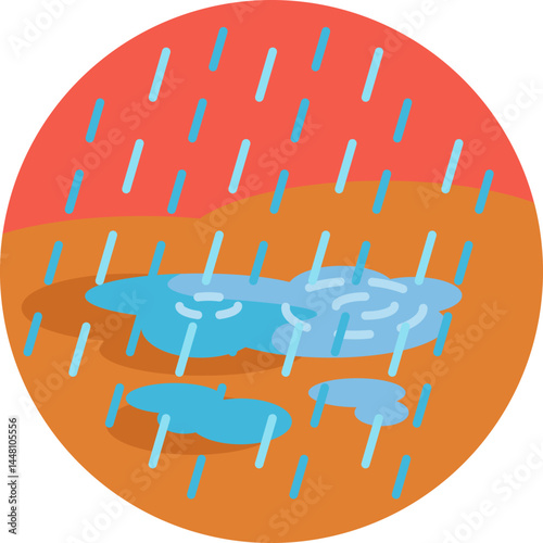 Cloud with falling raindrops, symbolizing typical autumn weather.
