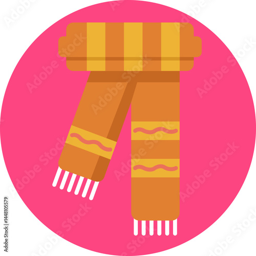 A warm scarf wrapped around the neck, symbolizing cozy autumn fashion.