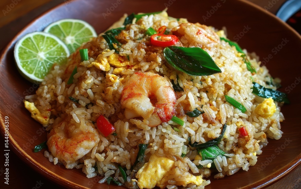 Fried rice with shrimp paste Khao kluk kapi Thai cuisine Fried rice with shrimp paste Khao kluk kapi Thai cuisine