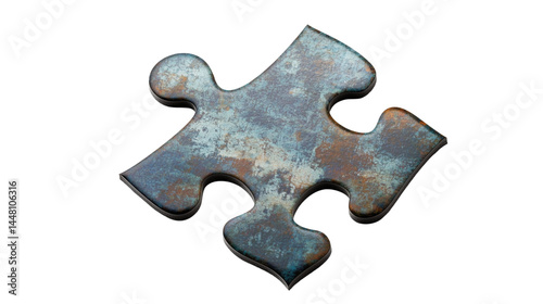 A shiny puzzle piece, a giant puzzle piece casting a shadow over the broken graph, on a transparent backgrounds