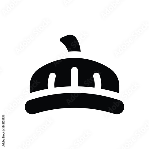 beret glyph icon. Strong and solid vector icon for websites, mobile interfaces, presentations, and visual branding. High quality and easy to edit.
