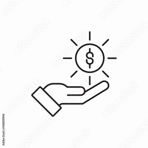 Money hand payment service icon vector sign