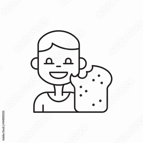 boy eats icon vector sign