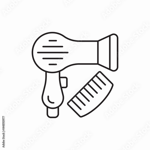 hair dryer comb vector sign