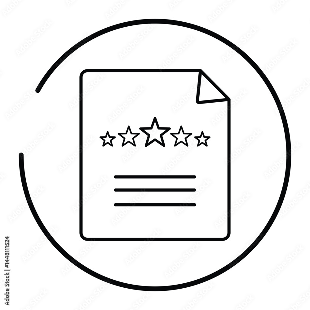 Customer review icon with document, star rating, feedback, report, evaluation, testimonial, opinion, satisfaction quality form vector illustration design. Customer review icon with document, star rating, feedback, report, evaluation, testimonial, opinion, satisfaction quality form vector illustration design.