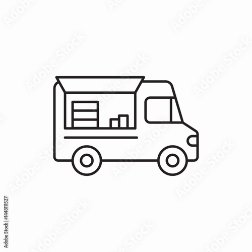Food delivery truck icon vector sign