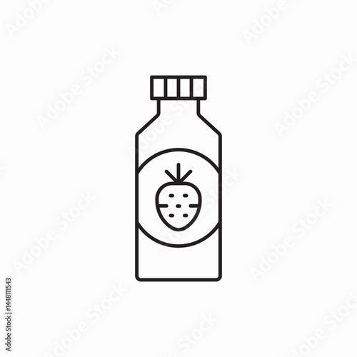 strawberry juice bottle icon vector sign