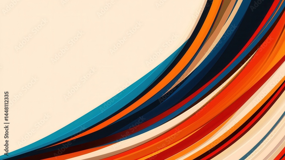 Abstract design featuring flowing colorful waves on a soft background, ideal for creative projects