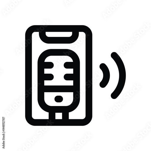 smartphone line icon. Clean and minimalist vector icon for websites, mobile apps, presentations, and logos. Fully scalable and customizable for any project.