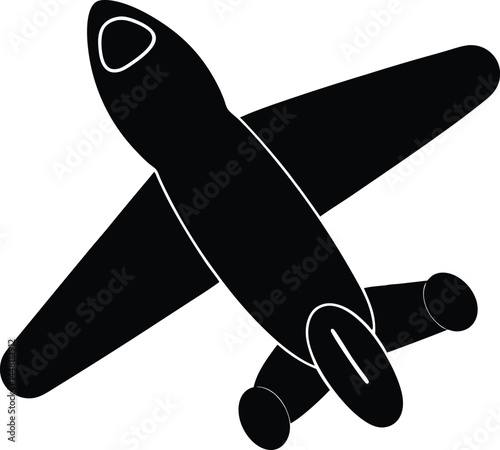 Soft airplane toy silhouette vector art