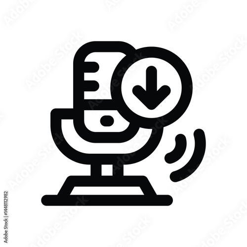 download line icon. Clean and minimalist vector icon for websites, mobile apps, presentations, and logos. Fully scalable and customizable for any project.