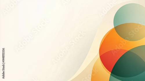 Abstract design featuring colorful overlapping circles on a soft gradient background