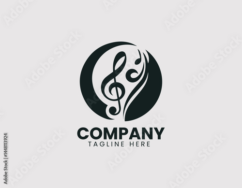 Elegant Music Staff Vector Logo