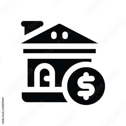 house value glyph icon. Strong and solid vector icon for websites, mobile interfaces, presentations, and visual branding. High quality and easy to edit.