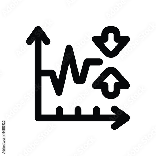 volatility line icon. Clean and minimalist vector icon for websites, mobile apps, presentations, and logos. Fully scalable and customizable for any project.