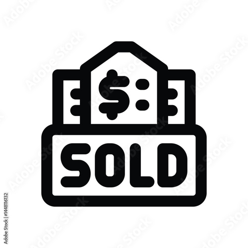 sold out line icon. Clean and minimalist vector icon for websites, mobile apps, presentations, and logos. Fully scalable and customizable for any project.
