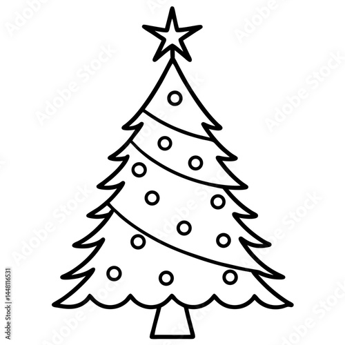 Glowing Christmas Tree Vector on White