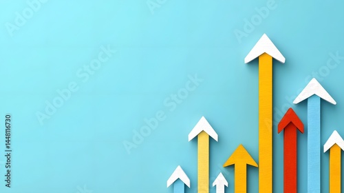 Obraz na płótnie Corporate growth and success with upward-pointing arrows w salonie