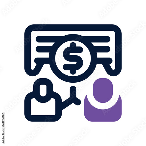 negotiating duotone icon. Sleek and modern vector icon for websites, mobile apps, marketing materials, and corporate design. Fully scalable and ready to use.