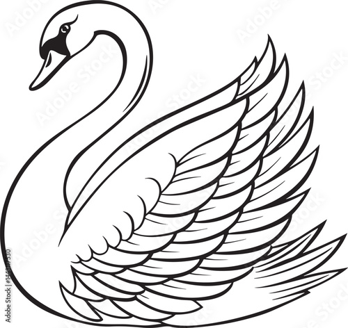 tundra swan bird silhouette vector illustration