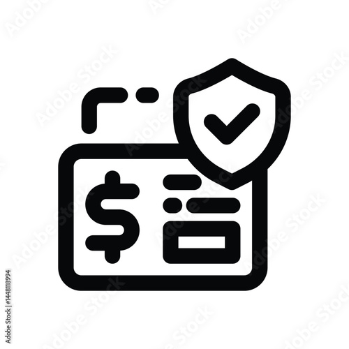 payment protection line icon. Clean and minimalist vector icon for websites, mobile apps, presentations, and logos. Fully scalable and customizable for any project.