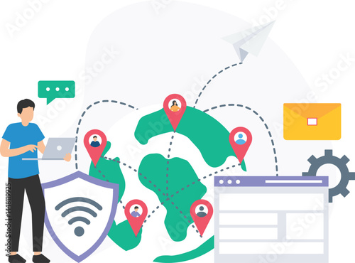 An IT specialist managing global network security and connections, ensuring that data flows securely and efficiently across international borders. With a deep understanding of cybersecurity protocols