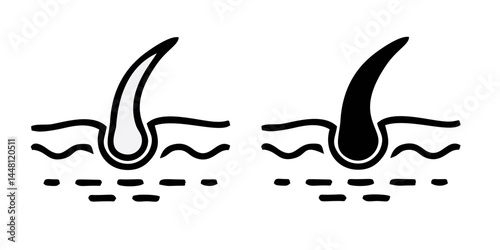 Hair Beauty Care Line Icons. Hair Care and Loss Problem. Treatment and Problem of Hair. Cosmetic 