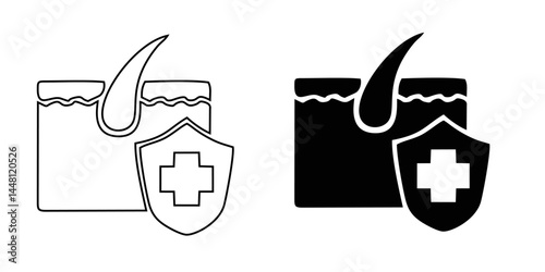 Hair Beauty Care Line Icons. Hair Care and Loss Problem. Treatment and Problem of Hair. Cosmetic 