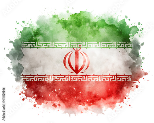 iran flag painted on grunge