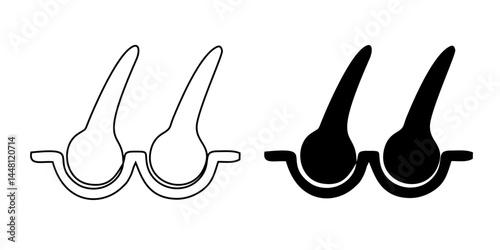 Hair Beauty Care Line Icons. Hair Care and Loss Problem. Treatment and Problem of Hair. Cosmetic 
