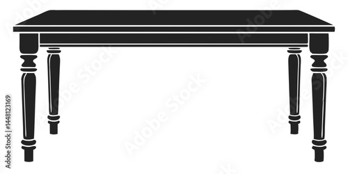Table silhouette vector design