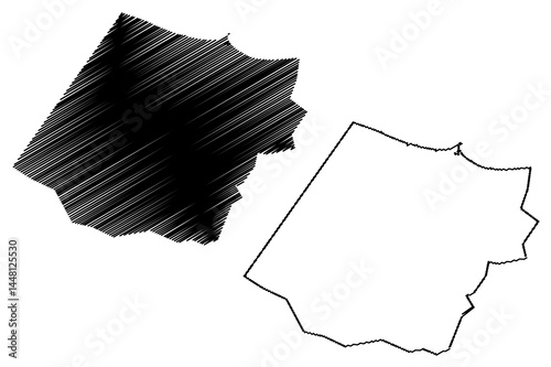 Al Batinah South Governorate (Sultanate of Oman, Governorates of Oman) map vector illustration, scribble sketch Al Batinah South map