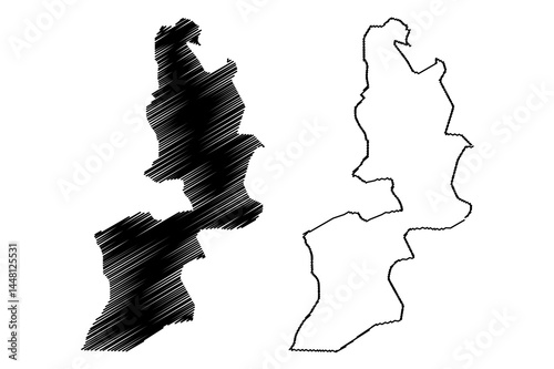Al Buraymi Governorate (Sultanate of Oman, Governorates of Oman) map vector illustration, scribble sketch Al Buraymi map