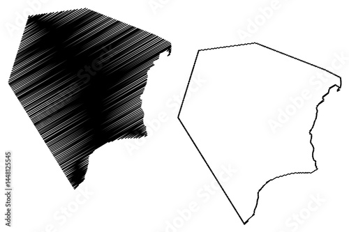 Al Wusta Governorate (Sultanate of Oman, Governorates of Oman) map vector illustration, scribble sketch Central Governorate map