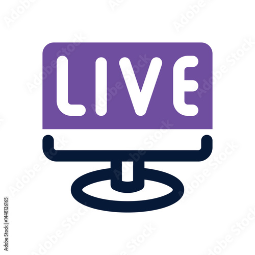live streaming duotone icon. Sleek and modern vector icon for websites, mobile apps, marketing materials, and corporate design. Fully scalable and ready to use.