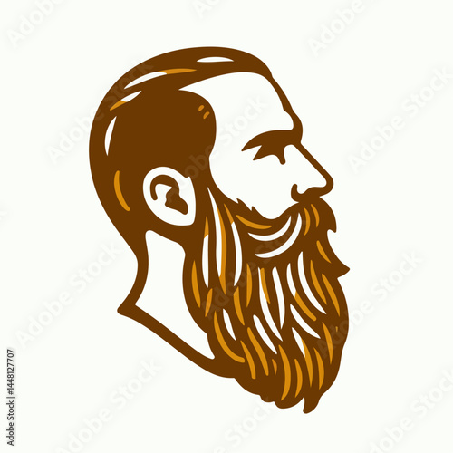 illustration of a person with a mostache and beard