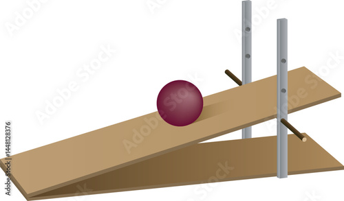 Newton's Law of Motion. Ball In Inclined Plane. Physics