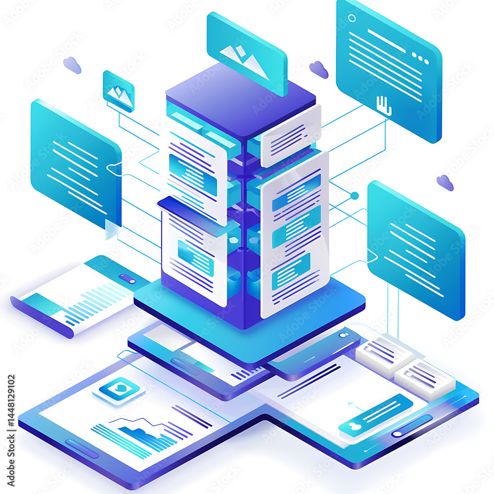 An abstract 3D digital rendering of a data center, with interconnected devices and a cloud network, symbolizing the flow of information in a digital world.
An abstract 3D digital rendering of a data center, with interconnected devices and a cloud network, symbolizing the flow of information in a digital world.