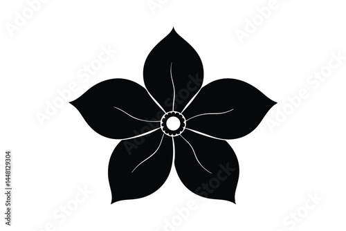 Silhouette art illustration of a dogwood flower.eps