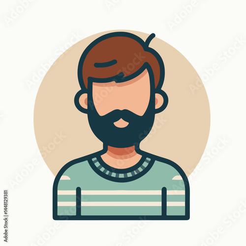 illustration of a person with a mostache and beard